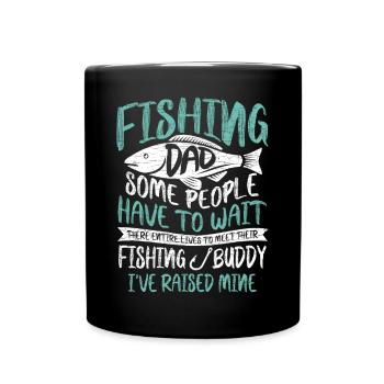 Angler Papa Angeln Geschenk - Tasse einfarbig - Schwarz - Vorne