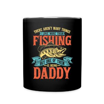 Fischen Angler Papa Angeln - Tasse einfarbig - Schwarz - Vorne