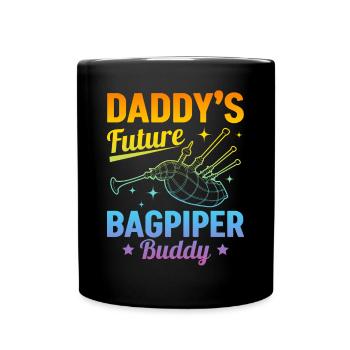 Daddy's Future Bagpiper Buddy - Bagpiper Baby - Full Colour Mug - black - Front