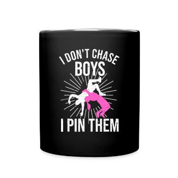 Wrestling Boy Definition Funny Sports - Full Colour Mug - black - Front