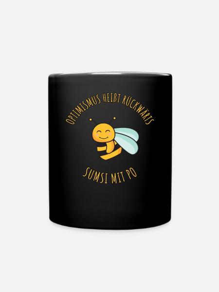 Optimismus Sumsi mit Po Bienen Imker - Tasse einfarbig - Schwarz
