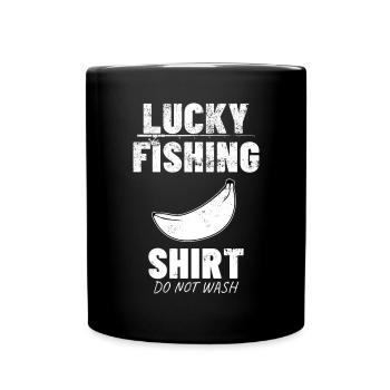 Funny Banana Fun Vintage Happy Fishing - Full Colour Mug - black - Front
