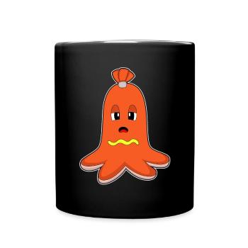 Krake Hotdog - Tasse einfarbig - Schwarz - Vorne