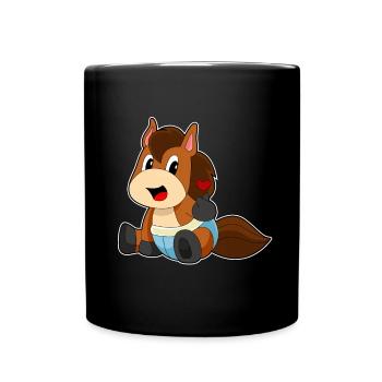 Bébé cheval - Mug uni - noir - Devant