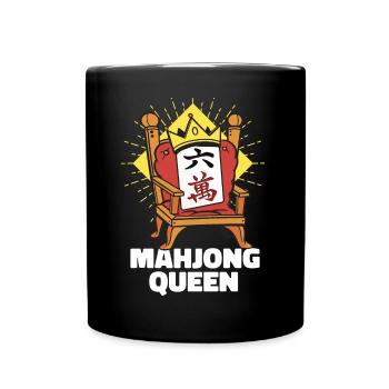 Drôle de dessin animé Mahjong Queen - Mug uni - noir - Devant