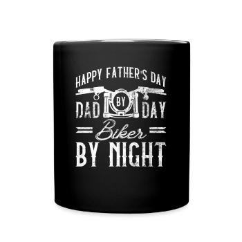 Motorbike Rider Biker Papa Funny Father's Day - Full Colour Mug - black - Front