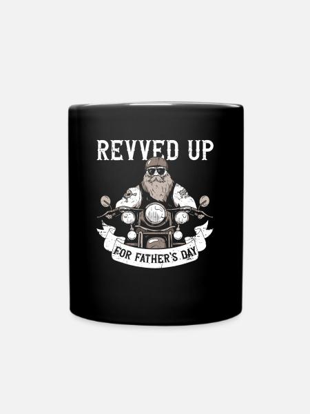 Motorbike Rider Biker Papa Funny Father's Day - Full Colour Mug - black