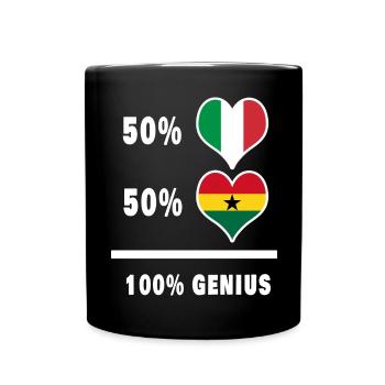 Ghana and Italy flags 100% genius - Full Colour Mug - black - Front