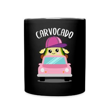 Avocado in Car Funny Vegetable Fruit Gift - Full Colour Mug - black - Front