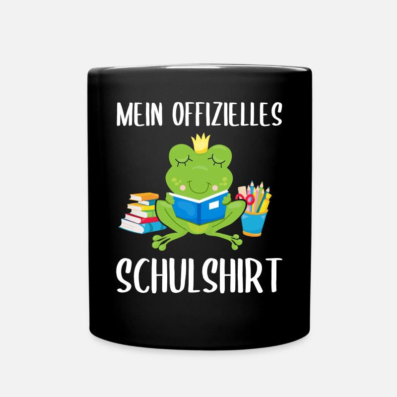Frosch Schulshirt Schulbeginn Schule Geschenk - Tasse einfarbig - Schwarz