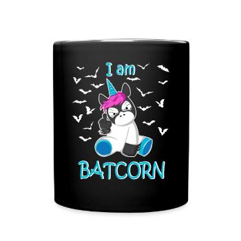 Batcorn Unicorn Funny - Full Colour Mug - black - Front
