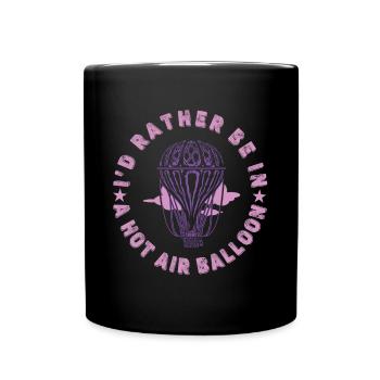 Heißluftballon & Ballon Fahrer Geschenk - Tasse einfarbig - Schwarz - Vorne