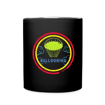 Heißluftballon & Ballon Fahrer Geschenk - Tasse einfarbig - Schwarz - Vorne