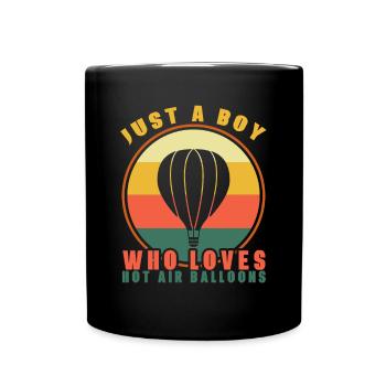 Heißluftballon & Ballon Fahrer Geschenk - Tasse einfarbig - Schwarz - Vorne