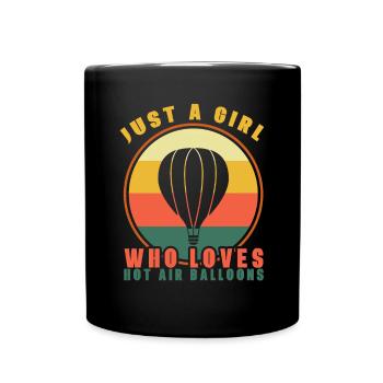Heißluftballon & Ballon Fahrer Geschenk - Tasse einfarbig - Schwarz - Vorne