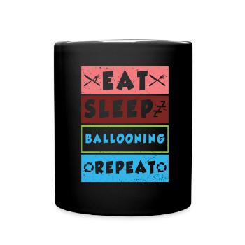 Heißluftballon & Ballon Fahrer Geschenk - Tasse einfarbig - Schwarz - Vorne