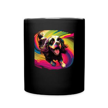 Dog Cartoon Cocker Spaniel pour les amoureux des chiens - Mug uni - noir - Devant