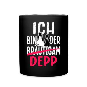 Junggesellenabschied Bräutigam T-Shirt Polterabend - Tasse einfarbig - Schwarz - Vorne
