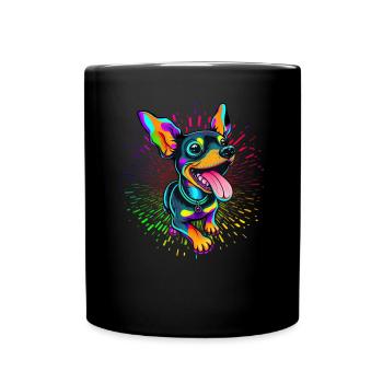Dog Cartoon Chihuahua Design pour les amoureux des chiens - Mug uni - noir - Devant