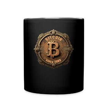 Bitcoin Design für BTC Fans - Tasse einfarbig - Schwarz - Vorne