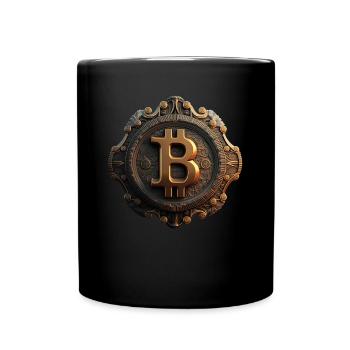 Bitcoin Design für BTC Fans - Tasse einfarbig - Schwarz - Vorne