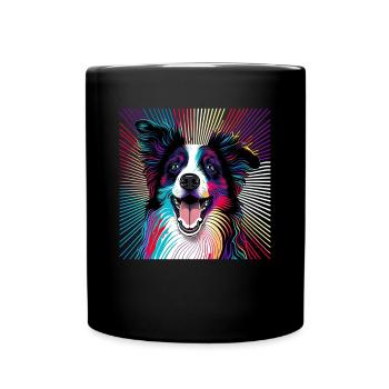 Hunde Spruch Border Collie Design - Tasse einfarbig - Schwarz - Vorne
