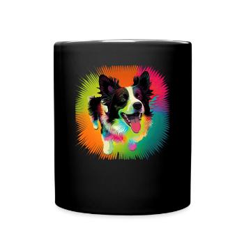 Hunde Spruch Border Collie Design - Tasse einfarbig - Schwarz - Vorne