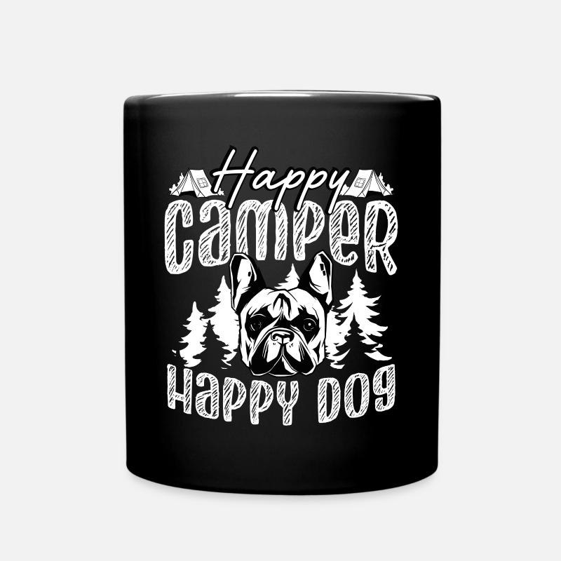 Glücklicher Camper Glücklicher Hund - Tasse einfarbig - Schwarz