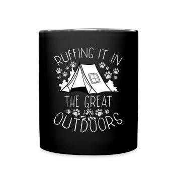 Camping in the great outdoors - Full Colour Mug - black - Front