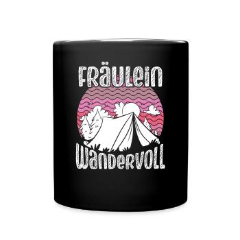 Fräulein Wandervoll - Tasse einfarbig - Schwarz - Vorne