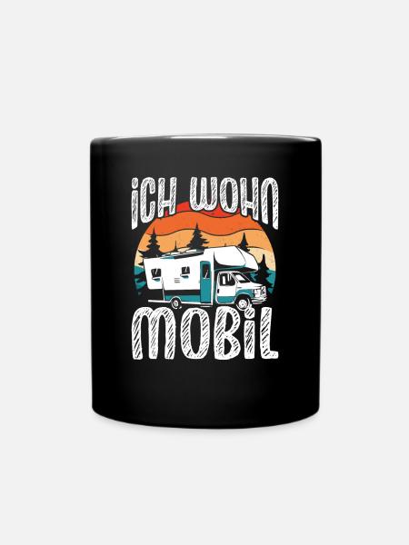 Ich wohn Mobil - Tasse einfarbig - Schwarz