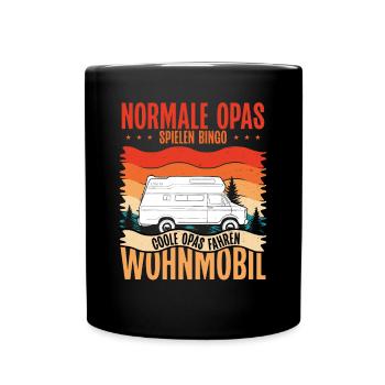 Coole Opas fahren Wohnmobil - Tasse einfarbig - Schwarz - Vorne