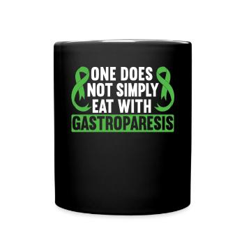 Man isst nicht einfach mit Gastroparese - Tasse einfarbig - Schwarz - Vorne