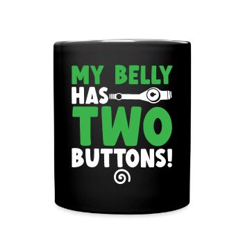 My Belly Has Two Buttons Gastroparesis Awareness - Full Colour Mug - black - Front