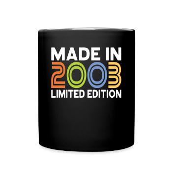 20e anniversaire Né en 2003 Fabriqué en 2003 - Mug uni - noir - Devant