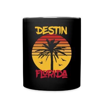 Florida Destin Palmen Ocean Surfing - Tasse einfarbig - Schwarz - Vorne