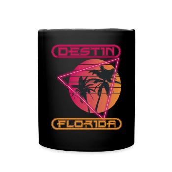 Destin Palms Florida Holiday Ocean Surfing - Full Colour Mug - black - Front