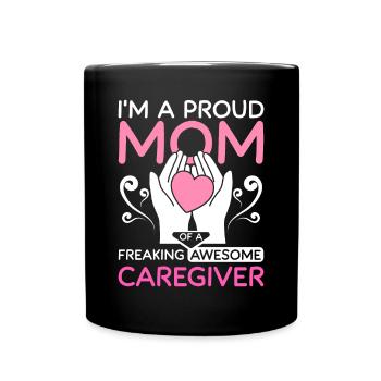 Mère d’un sacré grand soignant - Mug uni - noir - Devant