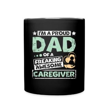 Père d’un sacré grand soignant - Mug uni - noir - Devant