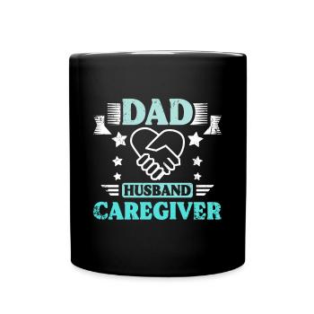 Fête des pères Papa Mari Soignant - Mug uni - noir - Devant
