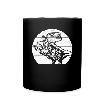 Dino Bagpiper Dinosaur Bagpipe Player Bagpiper Din - Tasse einfarbig - Schwarz - Vorne