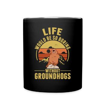 Murmeltier Groundhog Day Waldmurmeltier - Tasse einfarbig - Schwarz - Vorne