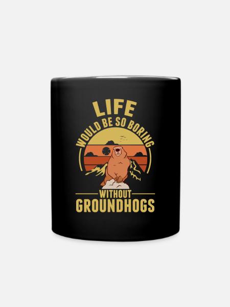 Marmotte Jour de la marmotte Marmotte forestière - Mug uni - noir