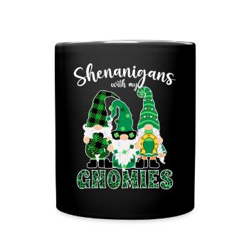 Shenanigans with my gnomies St. Paddy's Day - Full Colour Mug - black - Front