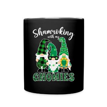 Shamroking with my Gnomies St. Patrick's Day - Full Colour Mug - black - Front