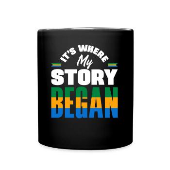 Gabonese Gabon Gabonese Flag Its Where My Story - Full Colour Mug - black - Front