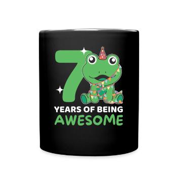 Grenouille pour 7e anniversaire Enfants de sept ans - Mug uni - noir - Devant