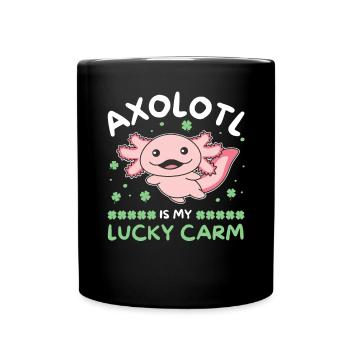 Axolotl est ma voiture chanceuse Kleeblatt St Patricks Day - Mug uni - noir - Devant