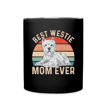 West Highland White Terrier Westie - Tasse einfarbig - Schwarz - Vorne