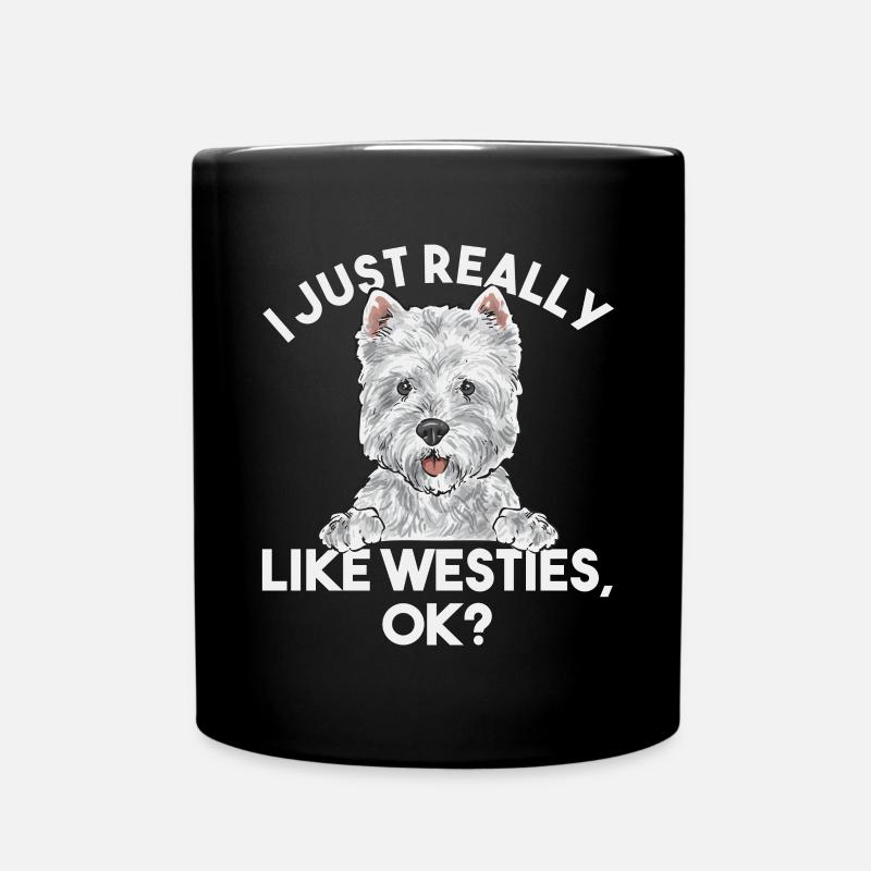 West Highland White Terrier Westie - Tasse einfarbig - Schwarz